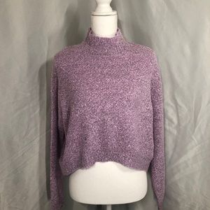 High Low Mock Neck Sweater